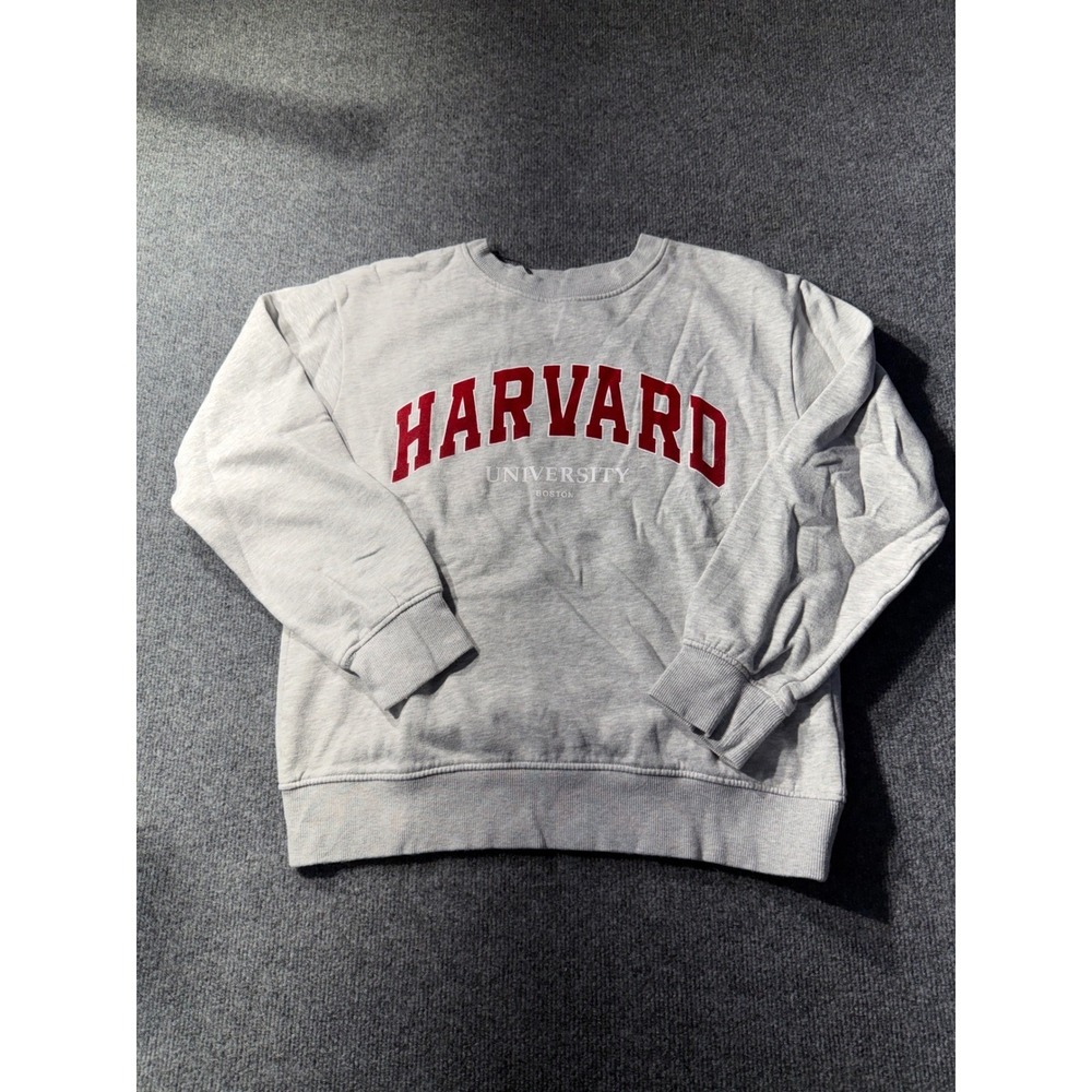 HM Harvard University Sweatshirt Gray Crewneck XS Collegiate Graphic Pullover